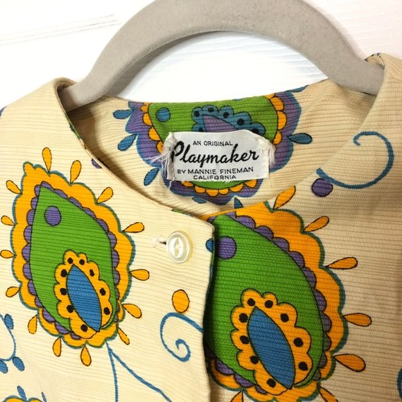Vintage 1960's Playmaker by Mannie Fineman Paisley Shirt Retro Groovy - Picture 5 of 5